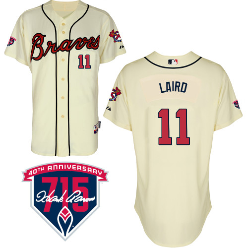 Gerald Laird #11 MLB Jersey-Atlanta Braves Men's Authentic Alternate 2 Cool Base Baseball Jersey